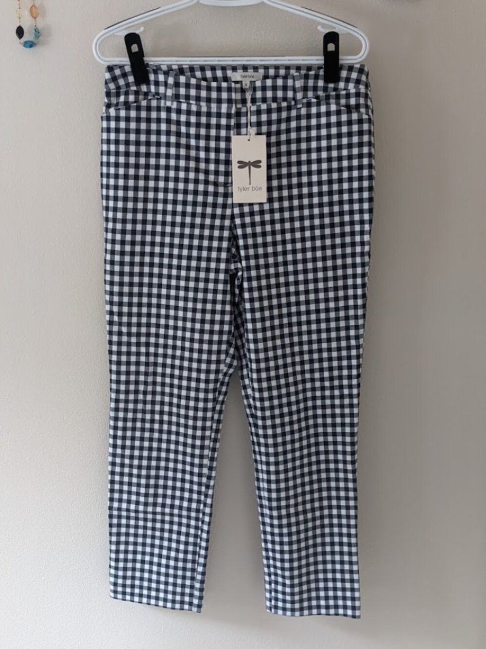 NWT Tyler Boe Gingham Ankle Pants sz 10 preppy classic tailored stretch